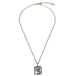 Chanel No5 Ligne Chain Necklace Pendant Gold White 06C 133908